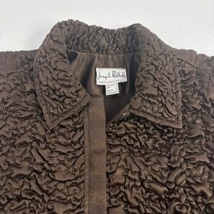 Joseph Ribkoff Brown‎ Textured Puckered Zip Front Jacket Womens Size 14 Canada